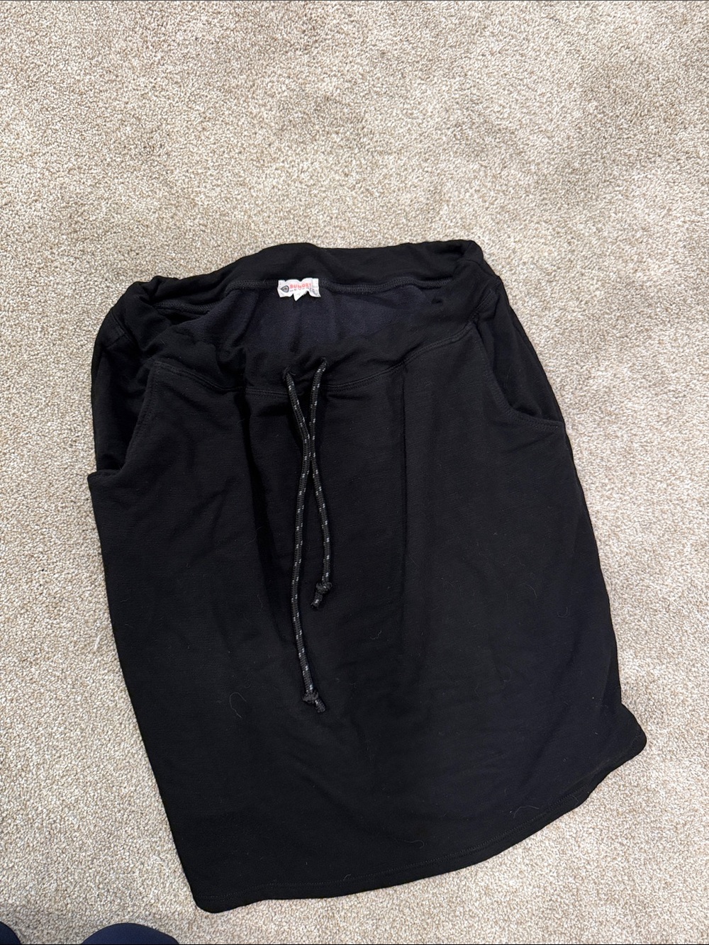 Sundry Black Drawstring Mini Skirt